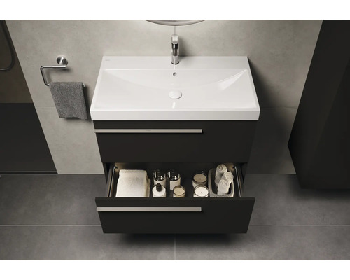 Wastafelmeubel met open lade in badkamer