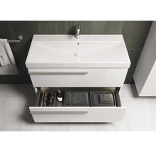 Witte wastafelonderkast met open lade voor de badkamer