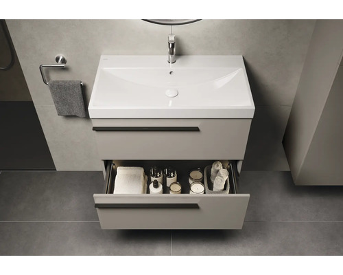 Wastafelonderkast met lade in moderne badkamer