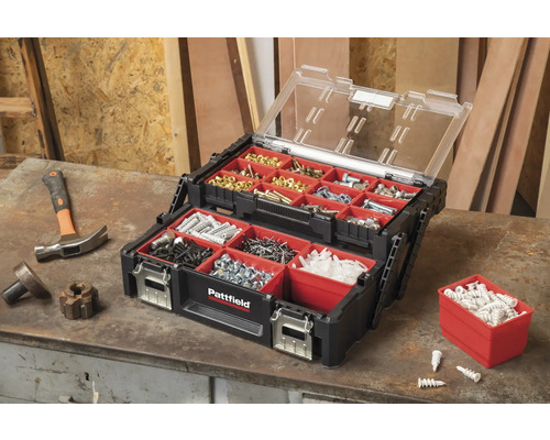Pattfield gereedschapskoffer met schroeven, moeren en pluggen