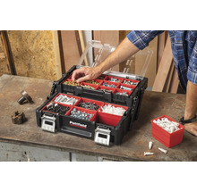 Gevulde Pattfield gereedschapskoffer met transparant deksel en rode inzet