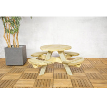 Ronde picknicktafel van hout voor de tuin