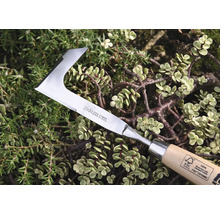 Roestvrijstalen onkruidmes met houten handvat