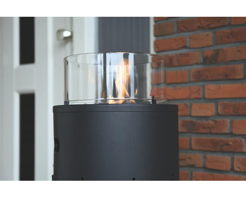 Ethanol buitenhaard met glazen cilinder