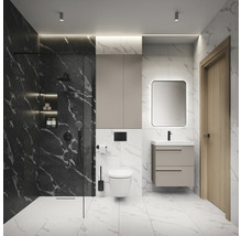 Moderne badkamer met douche, toilet, wastafel en spiegel