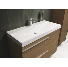 Wastafel met onderkast, kraan en zeepdispenser