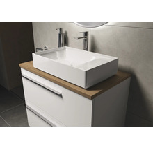 Wastafelmeubel met opzetwastafel, kraan en zeepdispenser