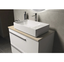 Badkamer met wastafel, wastafelonderkast en armaturen