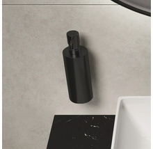 Zwarte zeepdispenser voor wandmontage in de badkamer