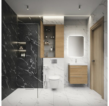 Moderne badkamer met douche, wastafel en toilet