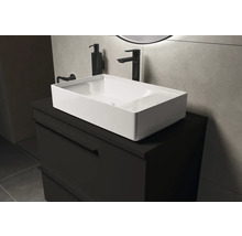 Opzetwastafel op een wastafelonderkast in de badkamer.