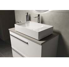 Wastafelmeubel met rechthoekige opzetwastafel in badkamer