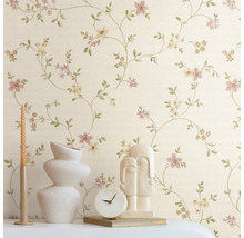 Decoratief behang met bloemmotief op de muur