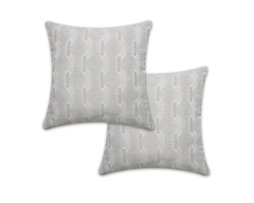 Twee sierkussens met geometrisch patroon voor de woonkamer.