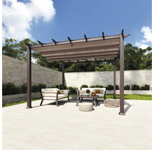 Terras met pergola, zithoek en decoratieve elementen voor buiten