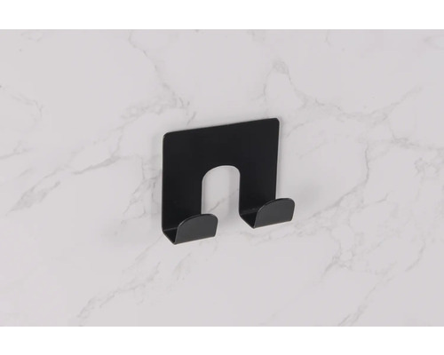 Zwarte handdoekhouder voor wandmontage