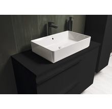 Wastafel met rechthoekige opzetwastafel in badkamer