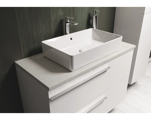 Wastafelonderkast met opzetwastafel in badkamer