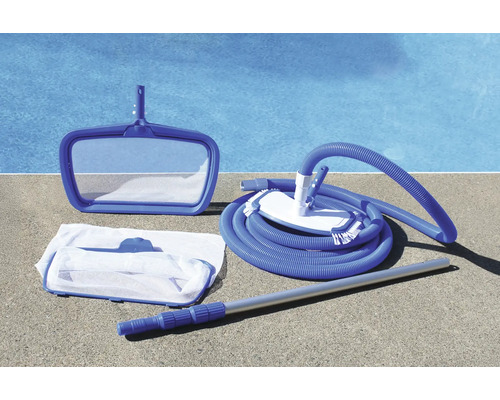 Zwembadreinigingsset met schepnet, borstel, slang en telescopische stang