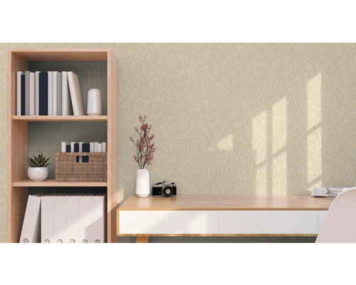 Boekenkast met bureau, decoraties en kantoorbenodigdheden