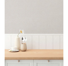 Scene met textielbehang, werkblad en keukendecoratie