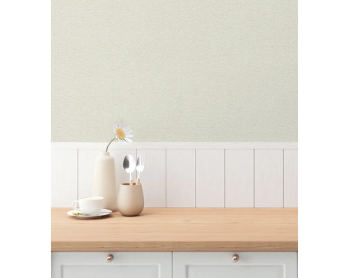 Textielbehang in een keukenscène op een aanrecht