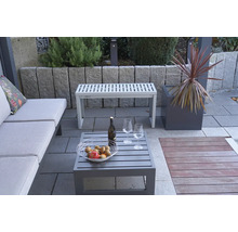 Tuinsetting met tuinbank, sofa, tafel, fruitschaal, fles en glazen