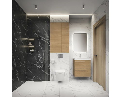 Moderne badkamer met douche, toilet en wastafel