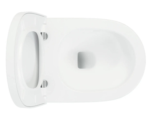 Afbeelding van een toilet met open toiletdeksel