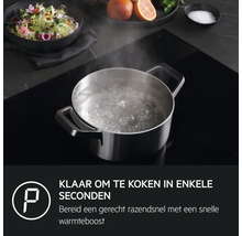 Roestvrijstalen pan met kokend water op een inductiekookplaat