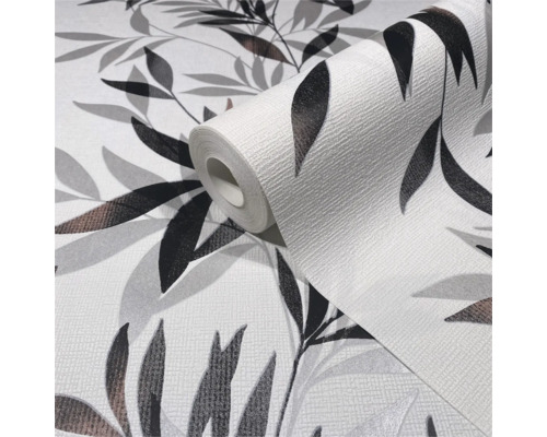 Behangrol met bladerenmotief