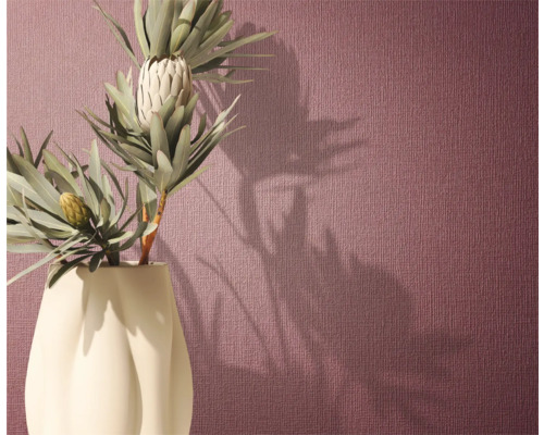 Decoratieve kamerplant in een vaas voor een gestructureerde wand