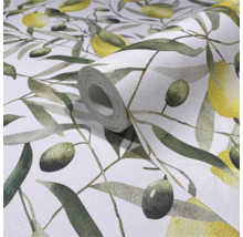 Behangrol met olijven- en citroenmotief