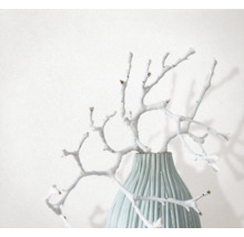 Decoratieve takken in geribbelde vaas