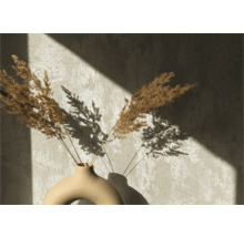 Decoratieve grassen in een vaas voor een muur