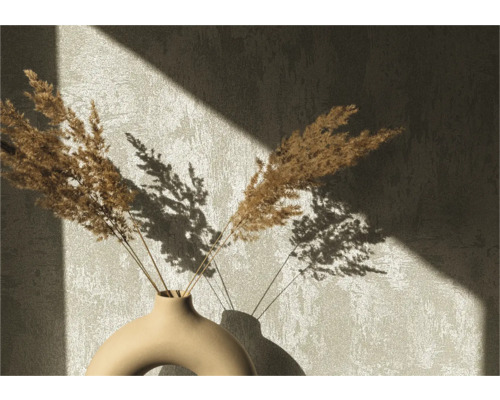 Decoratieve grassen in een vaas voor een muur