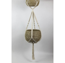 Bloemenhanger met macramé-ophanging en gevlochten pot