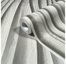 Rol behang met houtlook en golfpatroon