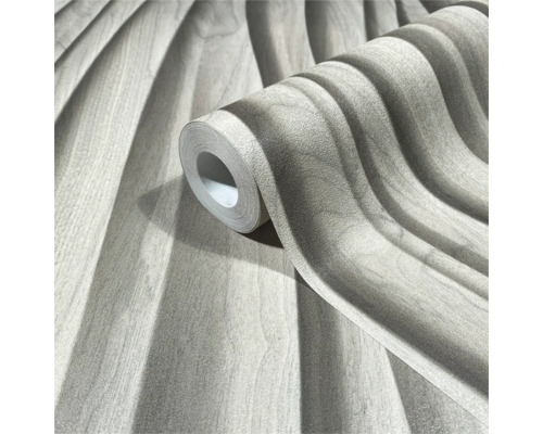 Rol behang met houtlook en golfpatroon