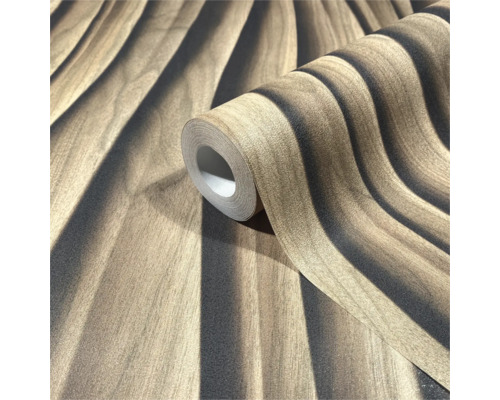 Rol vliesbehang met houtlook