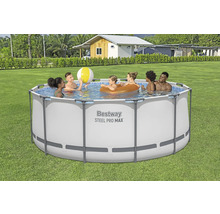 Bestway stalen frame zwembad met mensen in de tuin