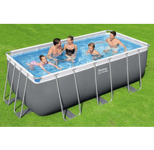 Bestway stalen frame zwembad met familie in de tuin