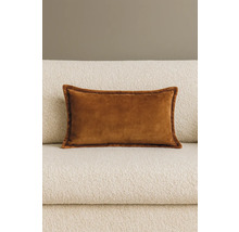 Decoratief fluwelen kussen op een bank