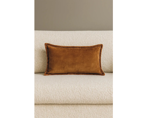 Decoratief fluwelen kussen op een bank