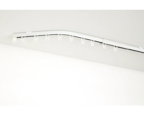 Gordijnrail met glijders aan een plafond