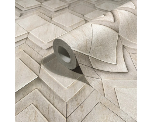 Rol behang met geometrisch 3D-patroon