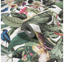 Rol behang met bloemen- en vogelmotief