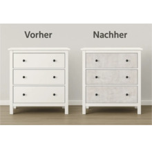Voor en na: commode met drie laden