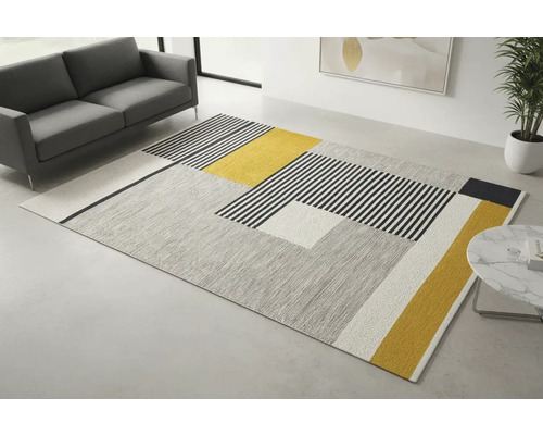 Tapijt met geometrisch patroon in een woonkamer