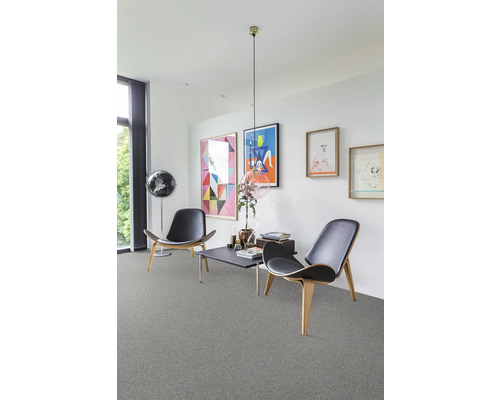 Woonkamer met vloerbedekking, fauteuils en decoratie